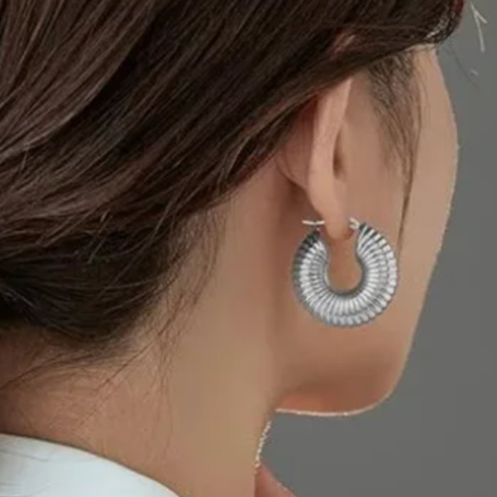 Lightweight Cult Gaia Silver Earrings Elegant Chunky Hoops